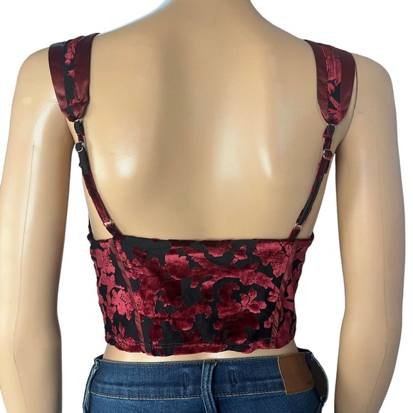Free People Intimately Magic Hour Crop Top Velvet Burnout - Picture 4 of 8